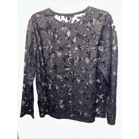 COS Blouse Top Womens Sz M Black Burnout Sheer Pullover Contemporary Minimalist - Picture 8 of 8